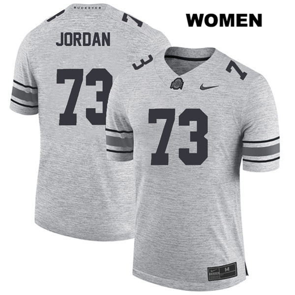 Ohio State Buckeyes Women's Michael Jordan #73 Gray Authentic Nike College NCAA Stitched Football Jersey YV19Y14RA